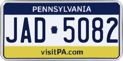 PA license plate JAD5082