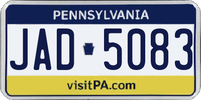 PA license plate JAD5083