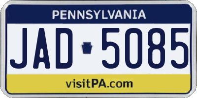 PA license plate JAD5085