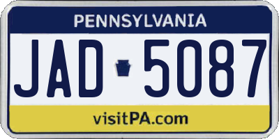 PA license plate JAD5087