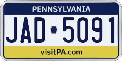 PA license plate JAD5091