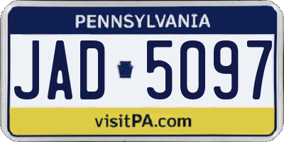 PA license plate JAD5097