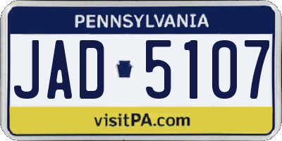 PA license plate JAD5107