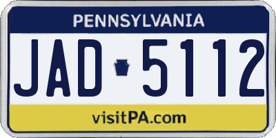 PA license plate JAD5112