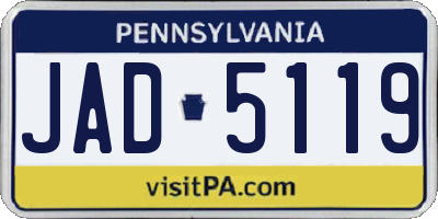 PA license plate JAD5119
