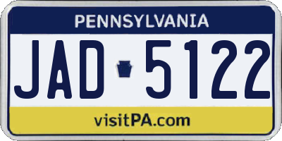 PA license plate JAD5122