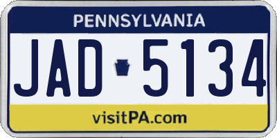 PA license plate JAD5134