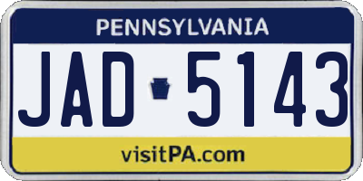 PA license plate JAD5143