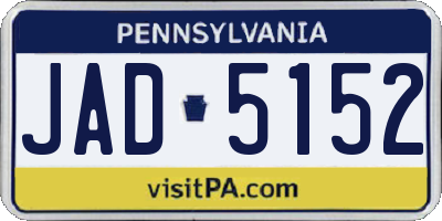 PA license plate JAD5152
