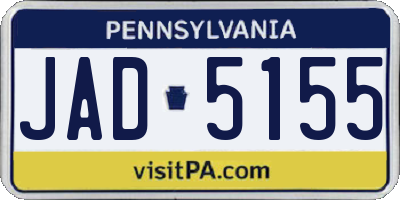 PA license plate JAD5155
