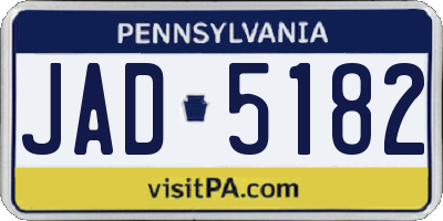 PA license plate JAD5182