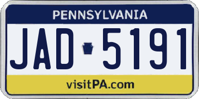 PA license plate JAD5191