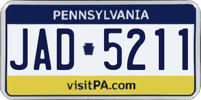 PA license plate JAD5211