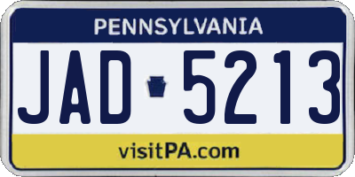 PA license plate JAD5213
