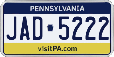 PA license plate JAD5222