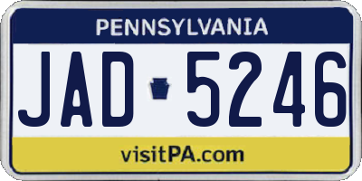 PA license plate JAD5246