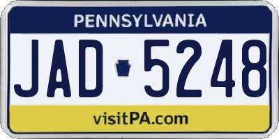 PA license plate JAD5248