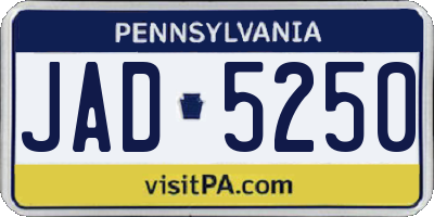 PA license plate JAD5250