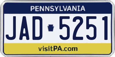 PA license plate JAD5251