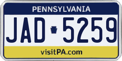 PA license plate JAD5259
