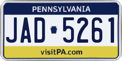 PA license plate JAD5261