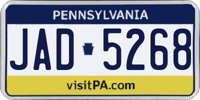 PA license plate JAD5268