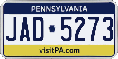 PA license plate JAD5273