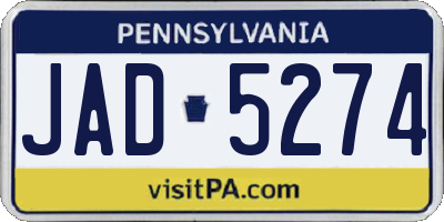 PA license plate JAD5274