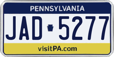 PA license plate JAD5277