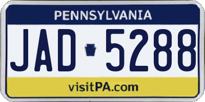 PA license plate JAD5288