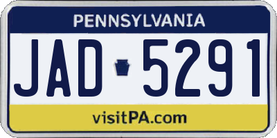 PA license plate JAD5291