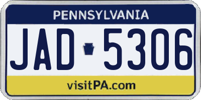 PA license plate JAD5306