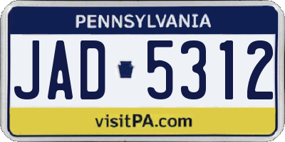 PA license plate JAD5312
