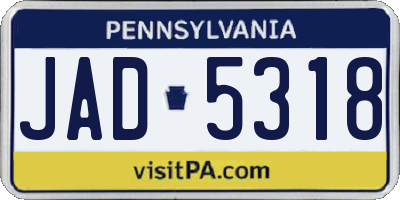 PA license plate JAD5318