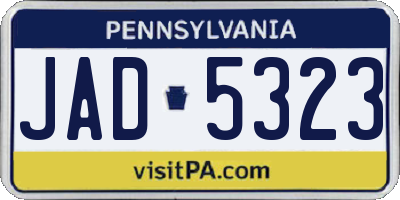 PA license plate JAD5323