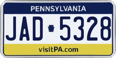 PA license plate JAD5328