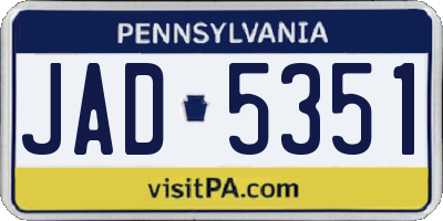 PA license plate JAD5351