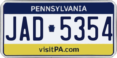 PA license plate JAD5354