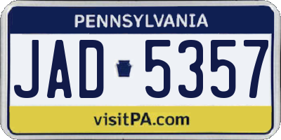 PA license plate JAD5357