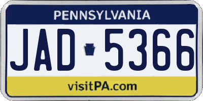 PA license plate JAD5366