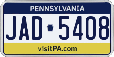 PA license plate JAD5408