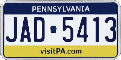 PA license plate JAD5413