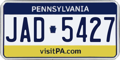 PA license plate JAD5427