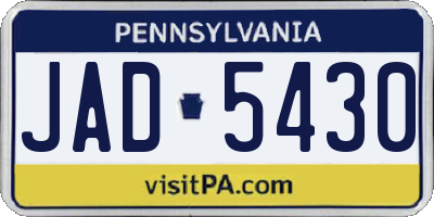 PA license plate JAD5430