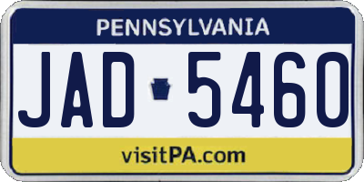 PA license plate JAD5460