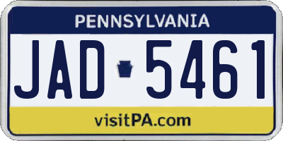PA license plate JAD5461