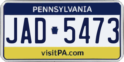 PA license plate JAD5473