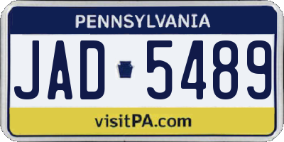 PA license plate JAD5489