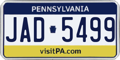 PA license plate JAD5499