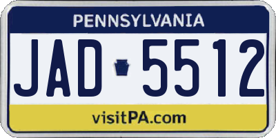 PA license plate JAD5512